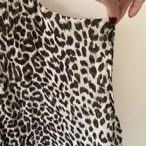 J Crew Leopard open front fringe detail kimono cape cardigan swim coverup SZ M/L - Picture 4 of 14